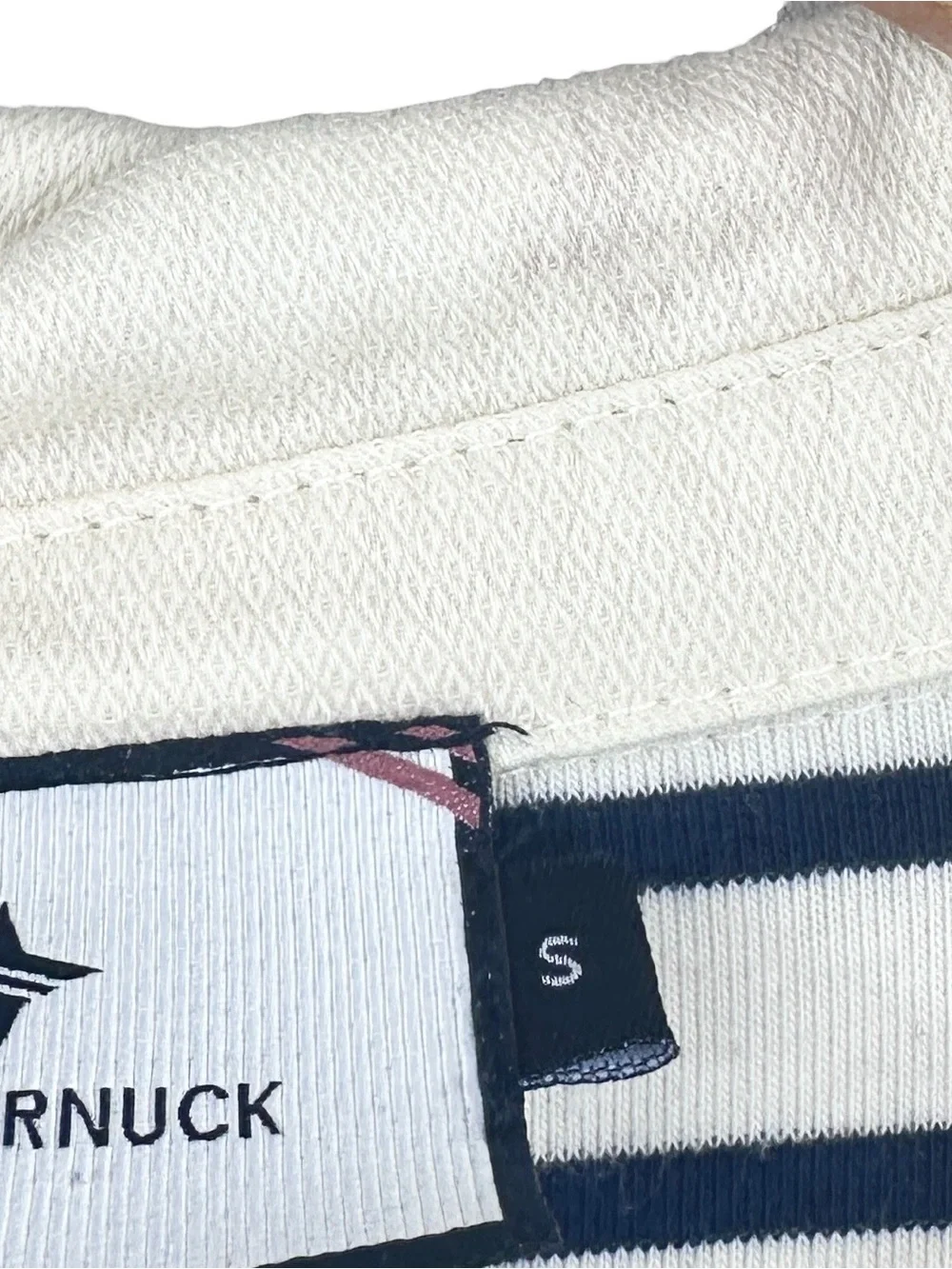 TUCKERNUCK Dress Ashton Knit Polo Stripe Preppy Nautical Blue Cream
